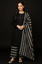 Black & Grey Khaddar 3-Piece Suit